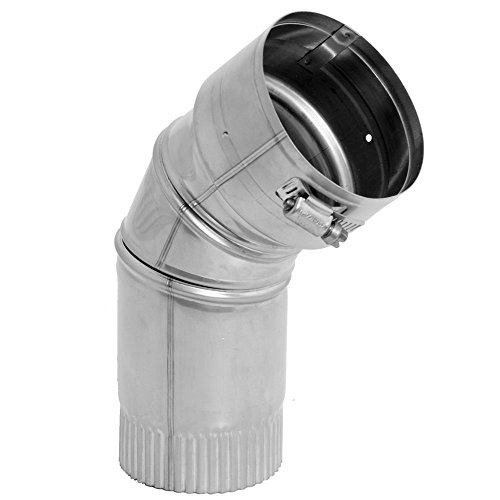 M & G Duravent 55VFT-E45 5. 5 Inch Ventinox 45 Degree Sectioned Adjustable Elbow