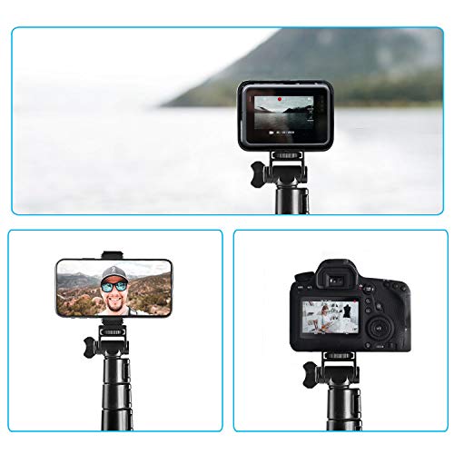 Selfie Stick Tripod, Ruittos 54” Extendable Phone Tripod Ring Light Stand Aluminum Alloy Portable Heavy Duty, with Bluetooth Wireless Remote Compatible with iPhone 12 11 X Androin Go Pro 360 Camera