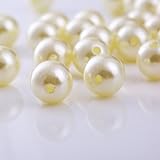 ElE&GANT 1 LB(Approx 315pcs）14mm Ivory Loose Pearl Beads for Vase Fillers or Jewelry Making