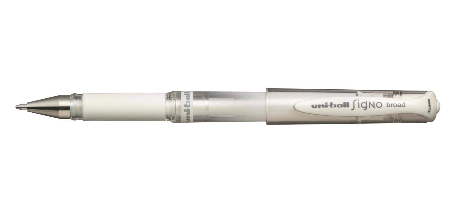 UNI-BALL Signo Broad UM153 Gel Ink Rollerball Pens Wide Tip 1 mm Pack of 12 Whiteaa