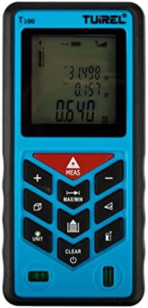 Laser Distance Meter with Backlit Display Measuring 328ft (100m) Color Blue