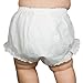 I.C. Collections Baby Girls White Double Seat Diaper Cover Bloomers, Size M
