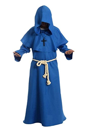 GOLDSTITCH Friar Medieval Hooded Monk Renaissance Priest Robe Costume Cosplay - Thumbnail 4