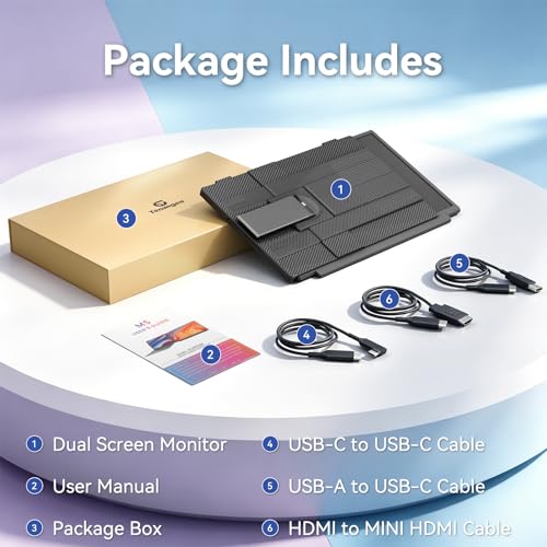 Teamgee 15.6" Laptop Screen Extender, M5 Dual-Use Portable Monitor – Clamp or Standalone, FHD IPS USB-C Plug & Play, Multi‑Function Kickstand, for Windows, Mac & Android