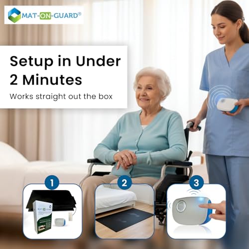 Mat-On-Guard IP-100ng. Floor Pressure Sensor Mat for the Elderly and Dementia Care Patients. Wireless with a Portable Alarm Receiver. Now medically disinfected and Sealed.