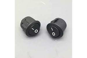 RLEIL RL3-5 Compatible Round Rocker Switch, 2-Pin 2-Position 6A 250V/10A 125V, Silver-Plated Terminals & Contacts