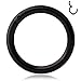 Ruifan 1PC Stainless Steel Hinged Seamless Segment Hoop Septum Clicker Ring Lip Helix Tragus Cartilage Earrings Nose Rings Pirecing 14g 10mm Black