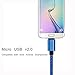 Galaxy S7/S6 Charger, 3 Pack 6Ft Perfect for Family Long Braided Fast Micro USB 2.0 A to Micro B Android Charging Cable for Samsung Galaxy S7 S6 Edge,Note 4 5,LG G3 G4,HTC,Nexus,More (Red/Gold/Blue)