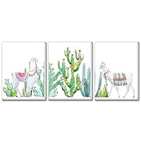 Texture of Dreams Baby Llama Art Prints, Baby Room Design, Canvas Wall Decor, 3-Pack Set (11" x 14")