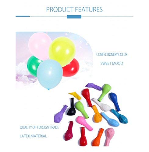 XNX Balloons Assorted Color 12 inch 100 Pcs Helium Quality Latex for Party Decoration (Multi-Colour)