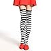 DAZCOS Striped Thigh High Socks Elastic Over The Knee Knit Stockings for Daily or Anime Robber Cosplay (Black+White)