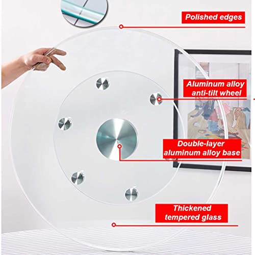 30" Glass Lazy Susan Turntable Dining Table Centerpiece with Swivel