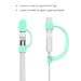 MoKo Pencil Cap Holder Fit Apple Pencil 1st Generation, USB Cable Tether and Pencil Cap, Fit New iPad 10th Generation 2022, iPad 9th/8th/7th/6th Gen, iPad Mini 5,Green (Glow in Dark)