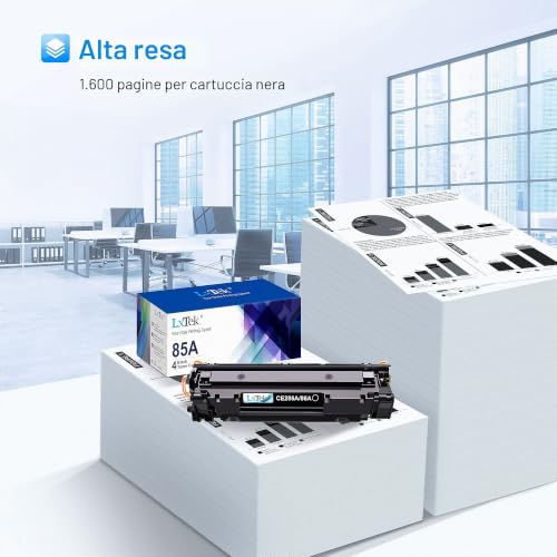 LxTek 85A Compatible Toner Replacement for HP 85A CE285A for LaserJet Pro P1102 P1102W M1212NF M1132 MFP M1217NFW M1132 M1212 M1130 P1100 M1136 M1210 M1210MFP M1134 MMFP M1134 (Black, 4-Pack)