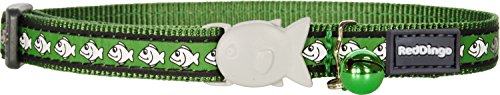 Red Dingo Reflective Cat Collar, One Size Fits All, Green