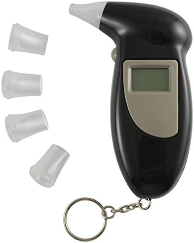 Digital Portable Personal Alcohol Breath Analyzer BAC Tester with 5 Mouthpieces