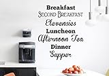 Breakfast, Second Breakfast, Elevensies, Luncheon, Afternoon Tea, Dinner, Supper - Lord of the Rings Wall Decal Vinyl - Lord of the Rings Inspired - Wall Decal - Color Black (22 W
