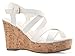 Olivia K Women's Open Toe Strappy Mid Wedge Heel Wood Decoration Buckle Shoes Sandals