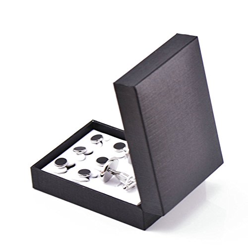 Zealmer Cufflinks and Studs Set for Tuxedo Shirts Business Wedding 2 Cufflinks 6 Studs Valentine's Day - Thumbnail 6