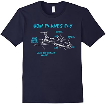 Mens How Planes Fly Funny Aerospace Engineer Engineering T-Shirt Large Navy