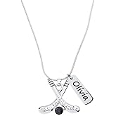 Sportybella Personalized Hockey Necklace with Engraved Charm, Hockey Jewelry, Hockey Gifts, Ice Hockey Charm Necklace, Hockey Players & Hockey Moms