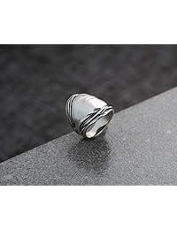 PZ Paz Creations - Anillo de plata de ley 925 con cúpula martillada