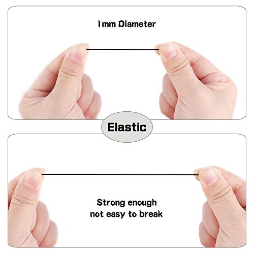 Elastic Bracelet String Crystal Cord Stretch Bead Cord for Jewelry Making and Bracelet Making Clear and Black 1mm 3 Pack - Thumbnail 2