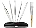 Loa Professional Blackhead Remover Tool - 5 Multifunctional Comedone Acne Extractor Kit - Treatment For Whitehead Pimple Blemish Zit Removal & Beauty Face - With Tweezers, Mirror & Free Facial Brush