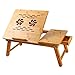 Nnewvante Laptop Desk Super Top Laptop Table 100% Bamboo Desk Adjustable with USB Fan2 Foldable Breakfast Serving Bed Tray Drawer