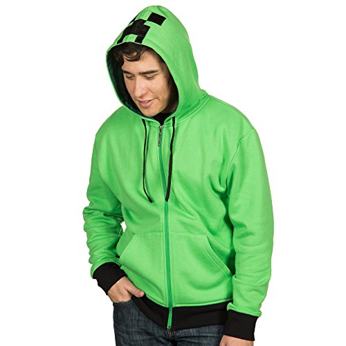 JINX Minecraft Men's Creeper Anatomy Premium Zip-Up Hoodie Clothing, Shoes & Jewelry, Novelty & More, Clothing, Novelty, Men, Hoodies
