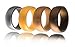 Silicone Wedding Ring for Men by FluxActive (4 Pack) Affordable Silicone Wedding Bands - METALLIC Gold Silver Copper Bronze