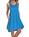 KILIG Women Summer Casual Dress Loose Pleated Sleeveless Swing Beach Sundress Cover up with Pockets Sky Blue