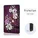 Hocase Galaxy Tab A 8.0 (SM-T387) Case, PU Leather Case with Unique Flower Design, Auto Sleep/Wake Feature, Hard Back Cover for Samsung Galaxy Tab A 8.0-Inch 2018 - Burgundy Flowers