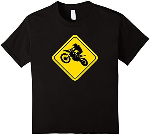 Kids Moto Crossing Motorcycle Road Sign Biker Dirt Bike T-Shirt 4 Black