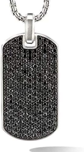 black diamond dog tag pendant