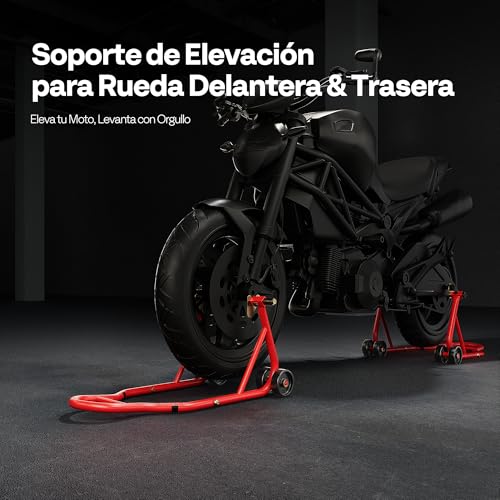 SPECSTAR Motorcycle Stands, 400kg Capacity Front and Rear Wheel Lift with Adjustable Swingarm Coil U+L Heavy Duty Paddock Stand