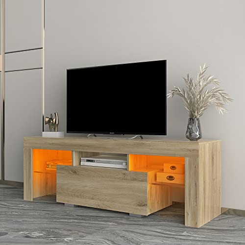 Bonzy Home LED TV Stand for 50 Inch TV Entertainment Center 51.2L×13.8W