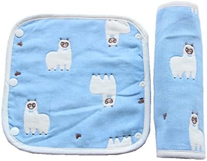 Baby Bibs Bandana Drool Bib for Drooling &amp; Teething, Dribble Chew, Baby Infant Car Seats Cover, Baby Decorations Gifts for Baby Boy &amp; Girl, 100% Cotton (Teething Pads Blue Alpaca)