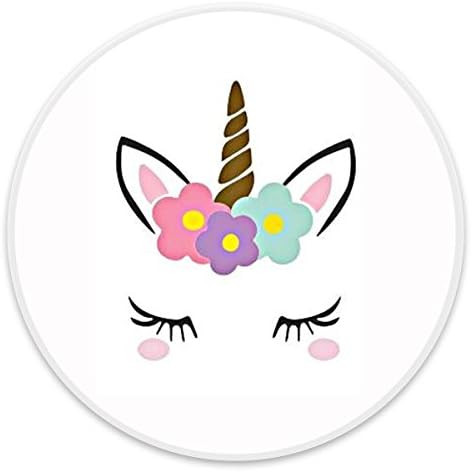 Personalized Pop Out Socket for Girls,Expanding Stand Pop Grip Mount Holder Sockets for Samsung, LG, iPhone, All Cellphones and Tablets - Unicorn Flower White