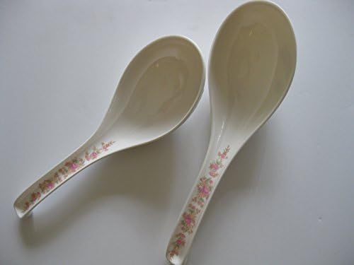 1 pc. Asian Melamine Spring Floral Soup Ladle Scooper Spoon 8.5x3 Inches