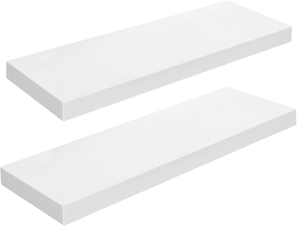 HOOBRO Floating Shelves Set of 2 White Wall Shelves 60 cm EWT60BJ01