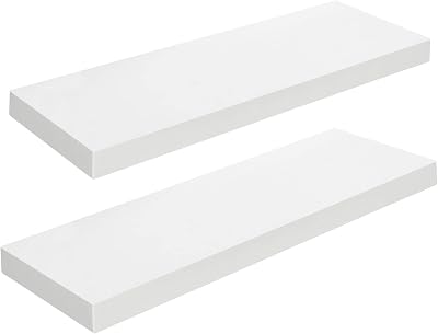 HOOBRO Floating Shelves Set of 2 White Wall Shelves 60 cm EWT60BJ01