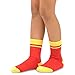 TeeHee Little Boys Basic Cotton Crew Socks 6 Pair (6-8 Years, Stripes Tipped Rib)