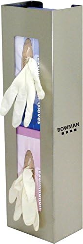 Glove Box Dispenser - Double - Space Saver Holds Two Boxes of Gloves Two-Way Keyholes for Vertical or Horizontal Wall mounting Stainless Steel Made in The USA Dims: 3.94”L x 5.6”W x 20.03”H