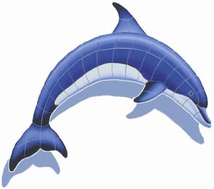 Ceramic Shadowed Blue Dolphin - A Small Mosaic