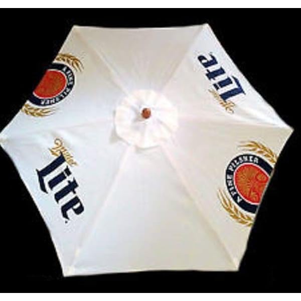 Amazon Com Miller Lite 9 Foot Beer Patio Umbrella Market Style Garden Outdoor