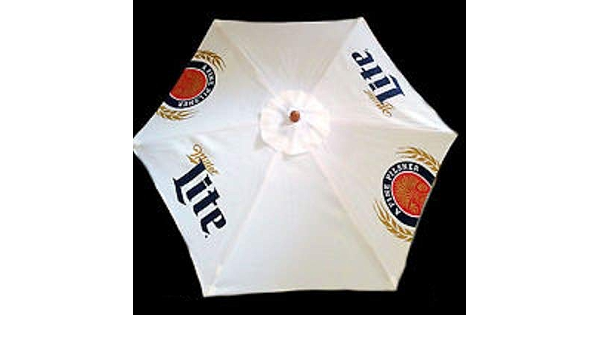 Amazon Com Miller Lite 9 Foot Beer Patio Umbrella Market Style Garden Outdoor