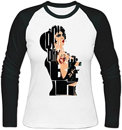 Sadytui Womens Cotton Graphic The Rocky Horror Picture Show Dr Long Baseball T-shirts M White