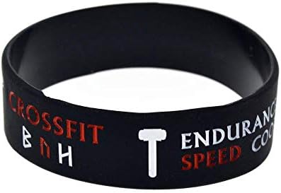 DuDuDu Silicone Bracelets with Sayings 'Crossfit with Motivational Slogan' Rubber Wristbands for Men Encouragement Set of 10 Pieces Birthday Gift