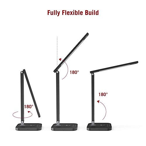 image for TaoTronics LED Desk Lamp with Qi-Enabled Wireless Fast Charger, USB Ch